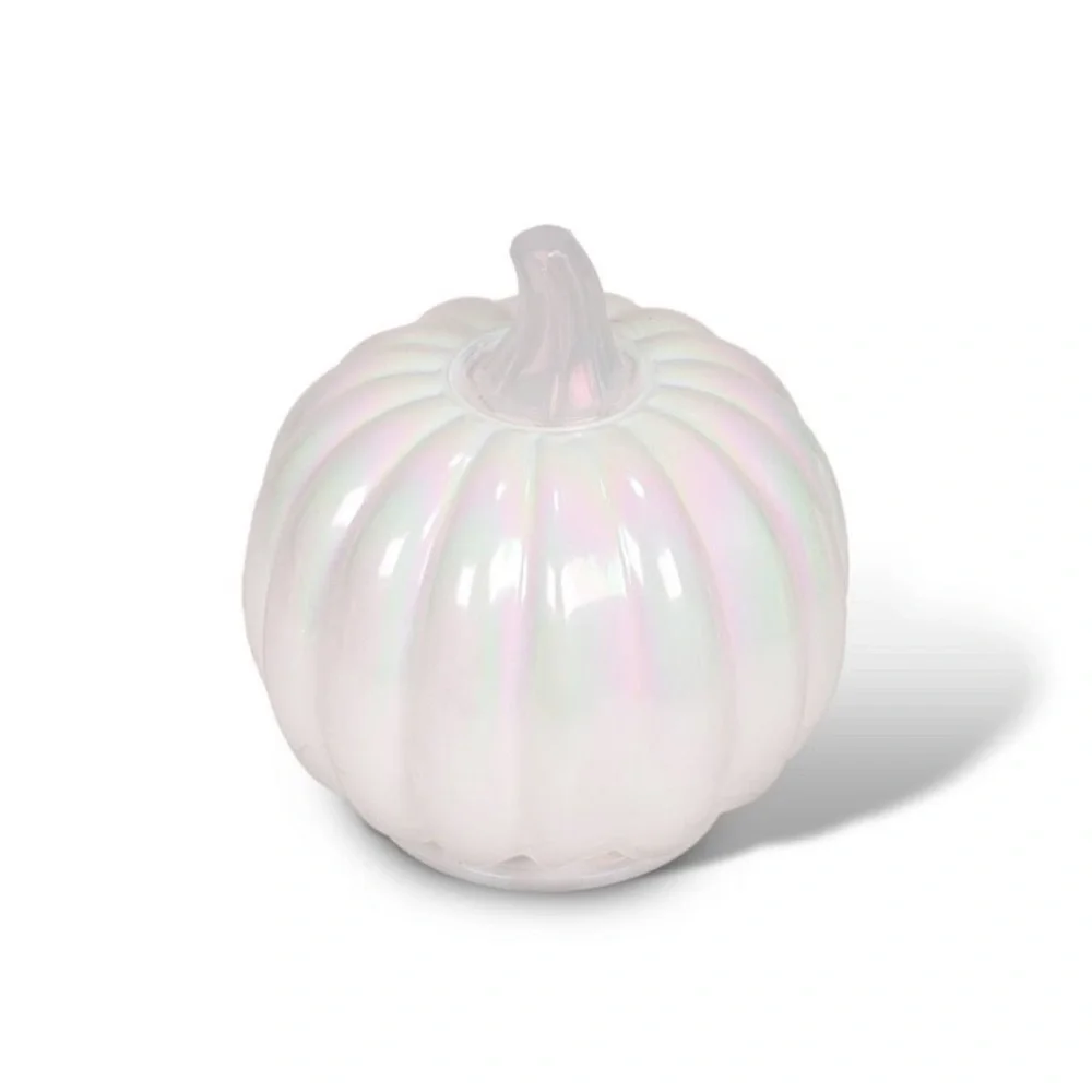 Target Round Glass Iridescent White Pumpkin Figur Bullseye Playground Halloween